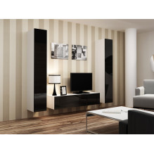 Cama Living room cabinet set VIGO 9 white / black gloss