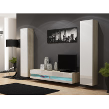 Cama Svetainės spintelių komplektas VIGO NEW 4 sonoma / white gloss