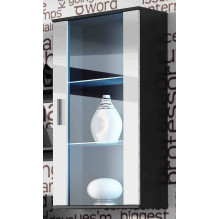 SOHO 5 set (RTV180 cabinet + Wall unit + shelves) Black / White gloss