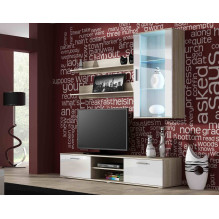 SOHO 5 set (RTV180 cabinet + wall unit + shelves) Sonoma oak / glossy white