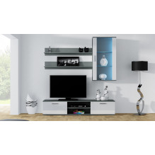 SOHO 5 set (RTV180 cabinet + Wall unit + shelves) Grey / Gloss white