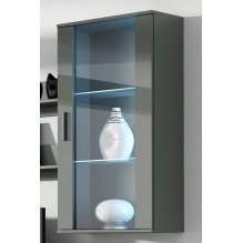 SOHO 5 set (RTV180 cabinet + Wall unit + shelves) Grey / Gloss grey