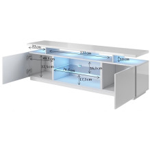 RTV cabinet EVA 180x40x56 white / white glossy