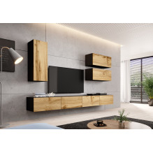 Cama TV stand VIGO 140 30 / 140 / 40 black / wotan oak