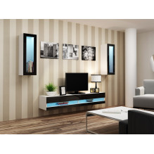 Cama TV stand VIGO NEW 30 / 140 / 40 white / black gloss