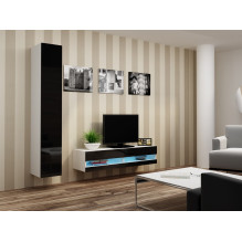 Cama TV stand VIGO NEW 30 / 140 / 40 white / black gloss