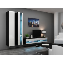 Cama TV stand VIGO NEW 30 / 140 / 40 black / white gloss