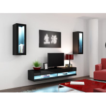 Cama TV stand VIGO NEW 30 / 140 / 40 black / black gloss