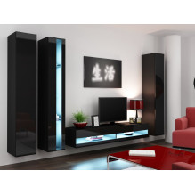 Cama TV stand VIGO NEW 30 / 140 / 40 black / black gloss