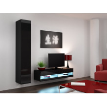 Cama TV stand VIGO NEW 30 / 140 / 40 black / black gloss