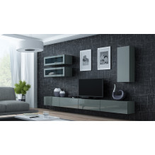 Cama TV stand VIGO 140 30 / 140 / 40 grey / grey gloss