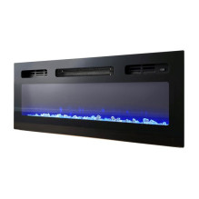 RTV EVA cabinet with electric fireplace 180x40x52 cm black / gloss black