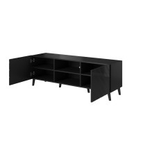 RTV cabinet ABETO 150x42x52 black glossy