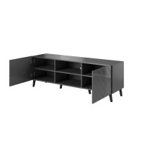 RTV cabinet ABETO 150x42x52 graphite / gloss