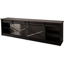 RTV GRANERO 200x56.7x35 black / black gloss cabinet