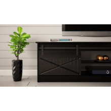 RTV GRANERO 200x56.7x35 black / black gloss cabinet
