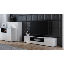 Cama TV stand VIVA 180 white / white gloss + black