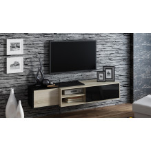 Cama TV cabinet SIGMA1 180 sonoma oak / black gloss