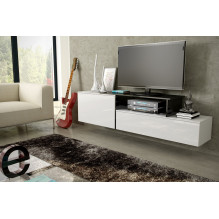Cama TV spintelė SIGMA 3 180 balta / balta blizgi + juoda