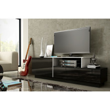 Cama TV cabinet SIGMA 3 180 black / black gloss + biały