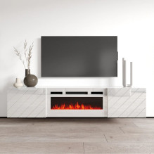 RTV LUXE cabinet 182.6x34.5x37.5 white / gloss white + white mantelpiece