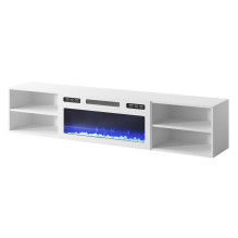 RTV cabinet POLO 180x33x39 white + fireplace white