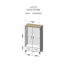 Cama spinta LOTTA 2D2D wotan ąžuolas + matinė juoda