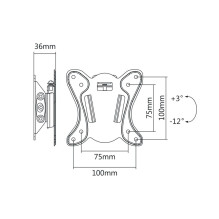 Maclean MC-715 Small TV Bracket Wall Mount for TV Monitor 13-27&quot; LCD LED Plasma 75x75 100x100