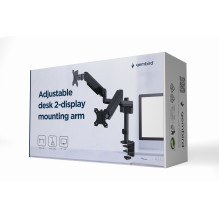 Gembird MA-DA2P-01 Adjustable desk 2-display mounting arm, 17&quot;-32&quot;, up to 9 kg
