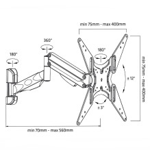 TV or monitor holder black Maclean MC-784 gas spring 32 &quot;-55&quot; 22kg 2 arms