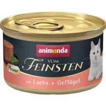 ANIMONDA Vom Feinsten Mousse lašiša ir paukštiena - šlapias kačių maistas - 85 g