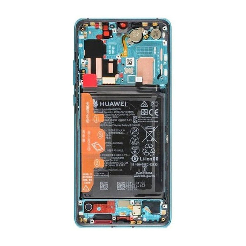 Ekranas Huawei P30 PRO su lietimui jautriu stikliuku ir rėmeliu Aurora originalus (used Grade A) (SPOT ON LCD DEFECT)