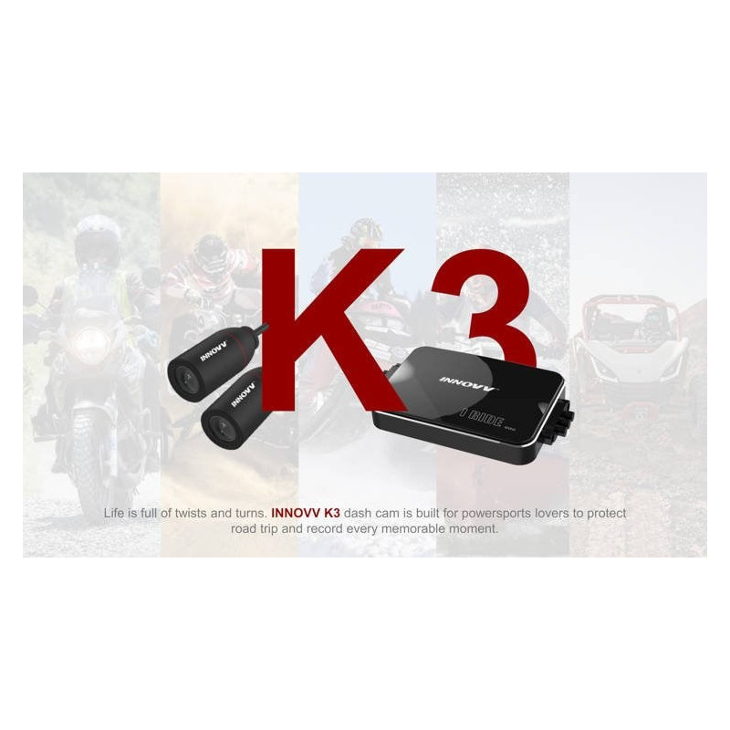 INNOVV K3 - motociklinis vaizdo registratorius su 2 kameromis