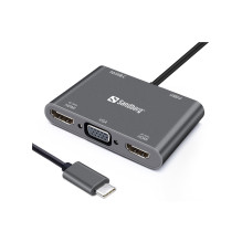 Sandberg 136-35 USB-C dokas 2xHDMI+1xVGA+USB+PD