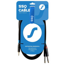 SSQ MIJM3 SS-1815 Stereo kabelio lizdas 3,5 mm - 2x Mono lizdas 6,3 mm 3 m juodas