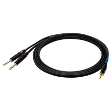 SSQ MIJM3 SS-1815 Stereo kabelio lizdas 3,5 mm - 2x Mono lizdas 6,3 mm 3 m juodas