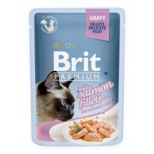 BRIT Premium Sterilized Gravy Salmon - šlapias kačių maistas - 85g