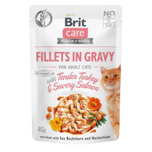 BRIT Care filė padaže kalakutiena ir lašiša padaže - šlapias kačių maistas - 85 g