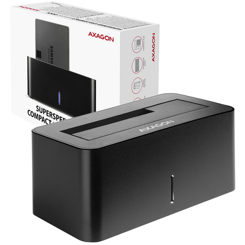 AXAGON ADSA-SN USB3.0 – 1x SATA 6G HDD doko stotis, juoda