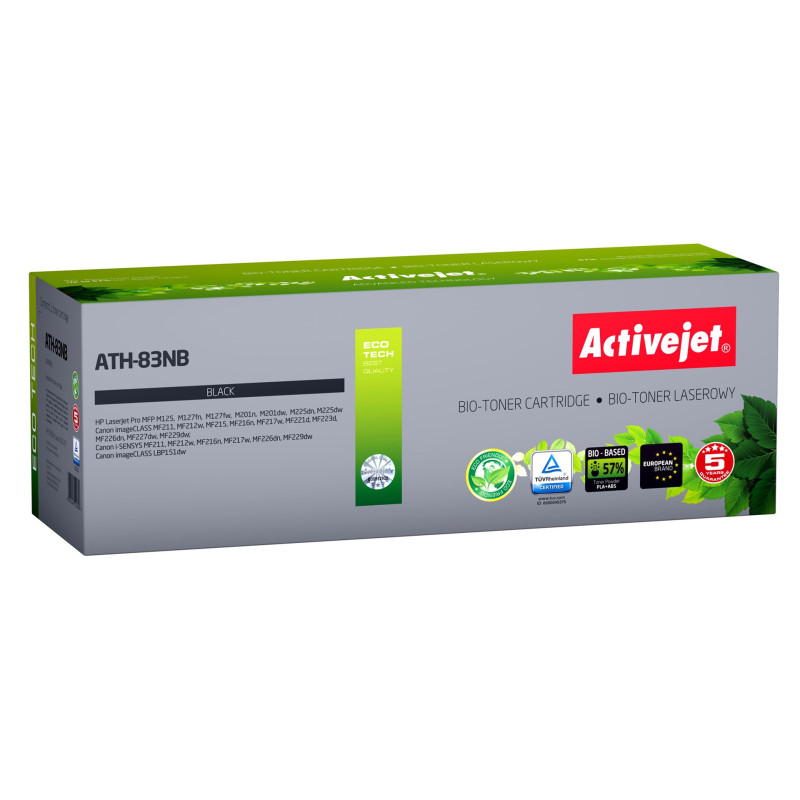 BIO Activejet ATH-83NB toner for HP, Canon printers, Replacement HP 83A CF283A, Canon CRG-737 Supreme 1500 pages black. 