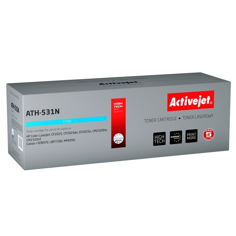 Activejet ATH-531N Toner (replacement for HP 304A CC531A, Canon CRG-718C Supreme 3200 pages cyan)