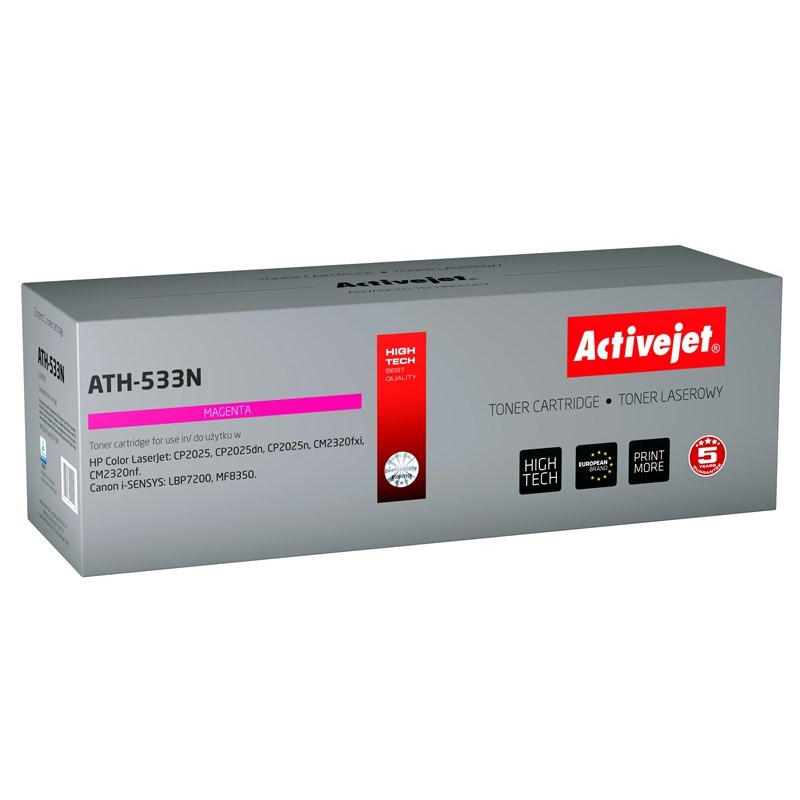 Activejet ATH-533N Toner (replacement for HP 304A CC533A, Canon CRG-718M Supreme 3200 pages magenta)