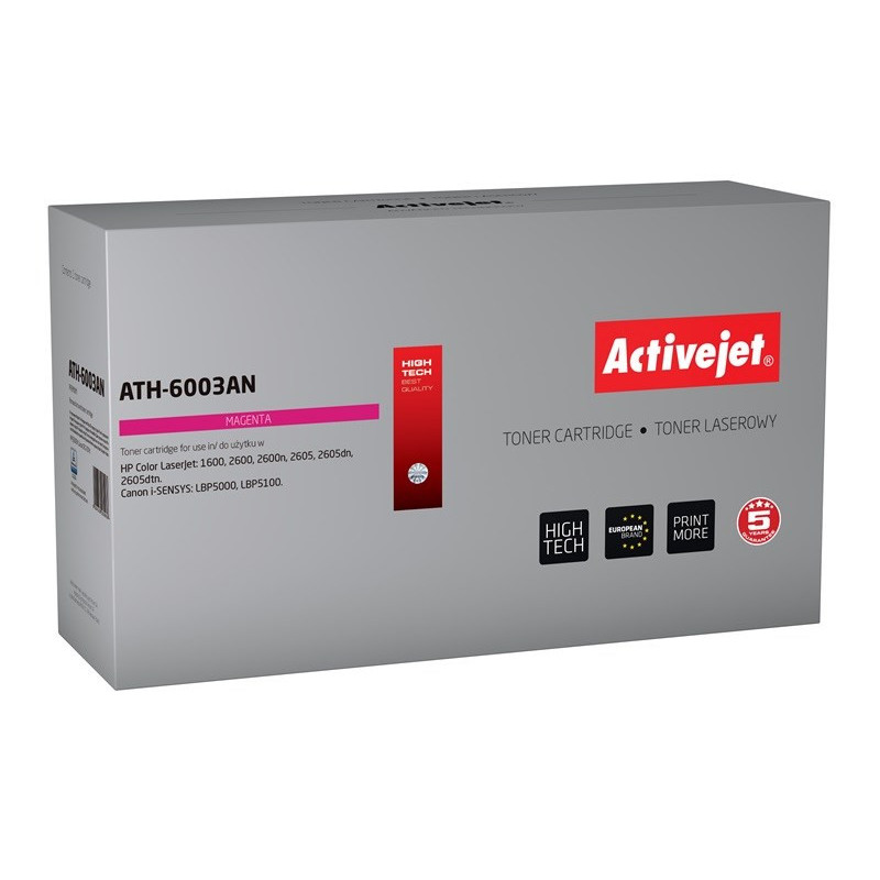 Activejet ATH-6003AN dažai (pakeitimas HP 124A Q6003A, Canon CRG-707M Premium 2000 puslapių purpurinė)