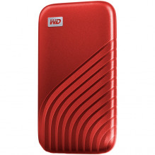 WD 500 GB My Passport SSD – nešiojamas SSD, iki 1050 MB/ s skaitymo ir 1000 MB/ s rašymo greitis, USB 3.2 Gen 2 – raudon