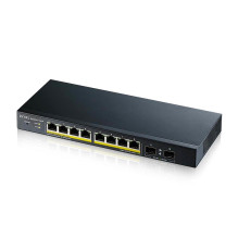 „Zyxel GS1900-10HP“ valdomas L2 Gigabit Ethernet (10 / 100 / 1000) Maitinimas per Ethernet (PoE) Juodas