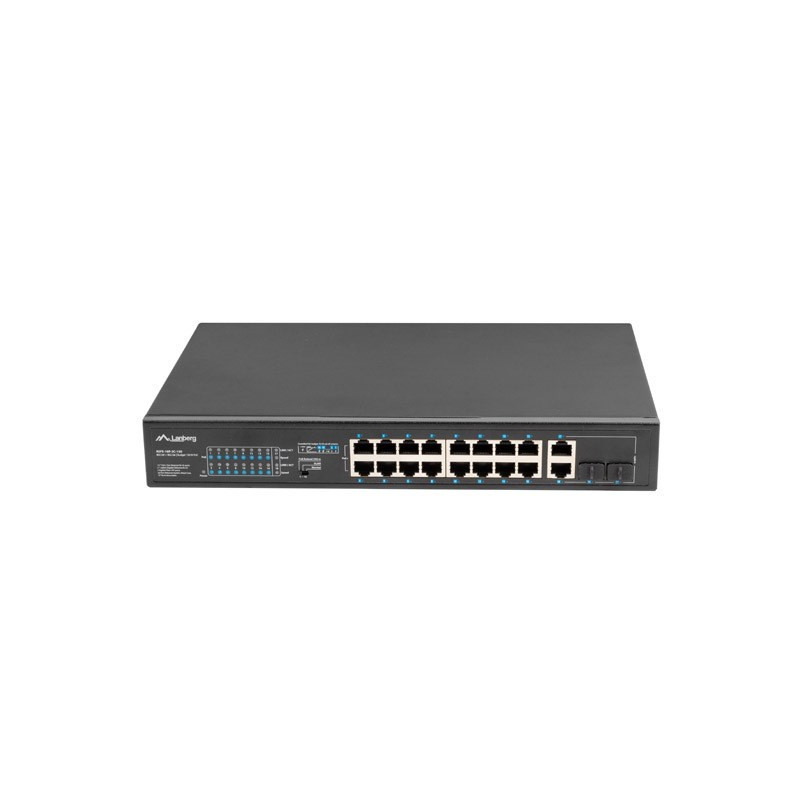 Lanberg Switch rack 19&quot; POE+ 16x 100MB / 2X COMBO GIGABIT ETHERNET 150W