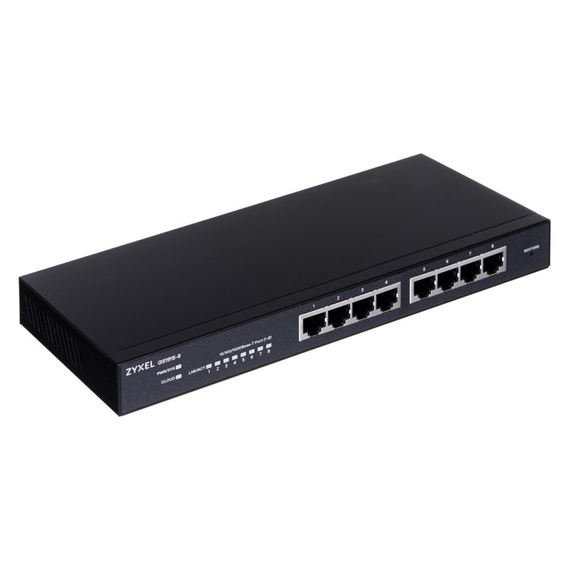 Zyxel GS1915-8 Managed L2 Gigabit Ethernet (10 / 100 / 1000) Black