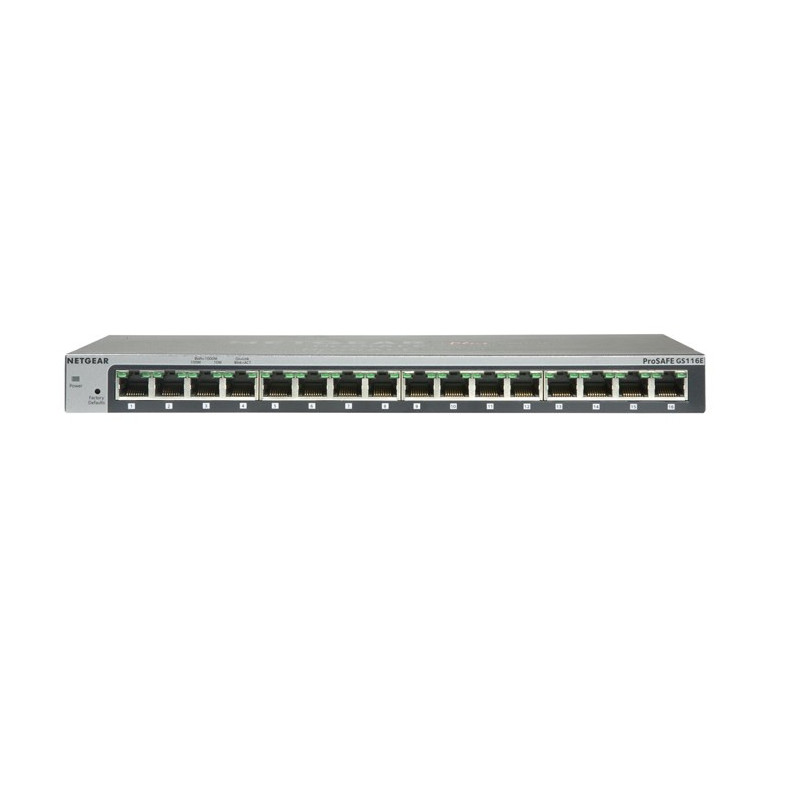 NETGEAR GS116 Nevaldomas Gigabit Ethernet (10/100/1000) Pilka