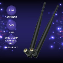 Qoltec 57046 Wi-Fi antenna 2.4 / 2.5 GHz , 5.1 / 5.8 GHz , 5dBi , omnidirectional , Indoor
