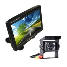 7" LCD monitorius + 12v/ 24v atbulinės eigos kamera
